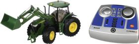 John Deere 7310R s předním nakladačem a bluetooth dálkovým ovládáním a ovládací aplikací